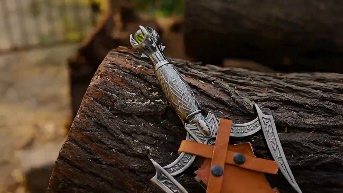 Custom Handmade Damascus Steel Fantasy Sword | Forged Witcher & Dragon Style Movie Replica Sword | Premium Cosplay Collectible & Tactical Sword