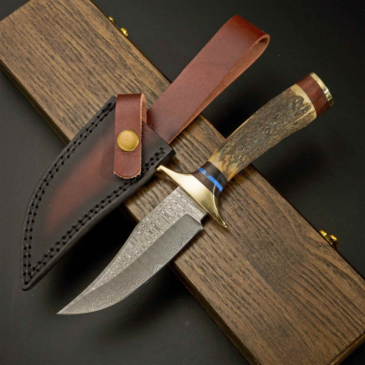The Stag Spirit – Stag Handle Knife with Brass Guard for Hunters