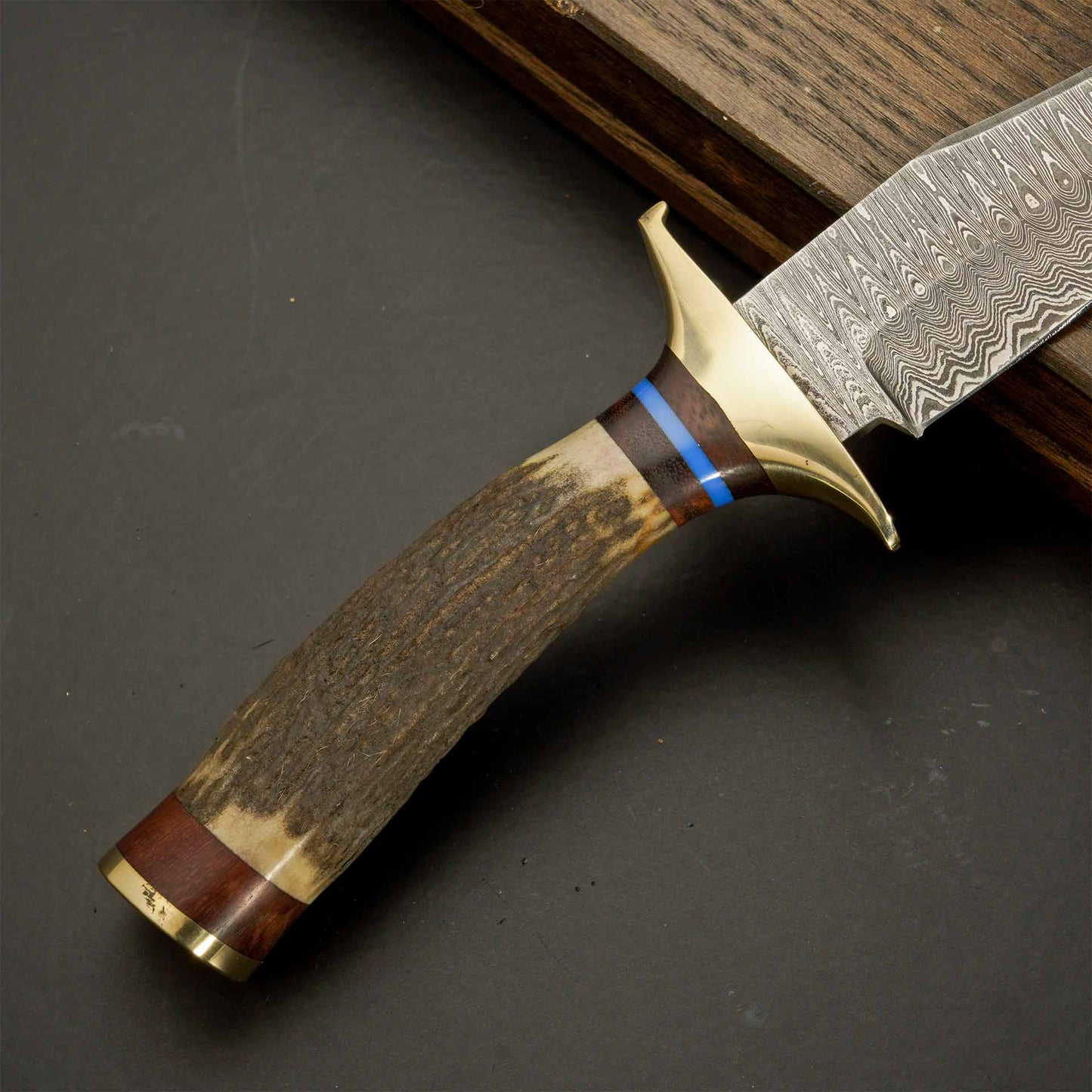 The Stag Spirit – Stag Handle Knife with Brass Guard for Hunters