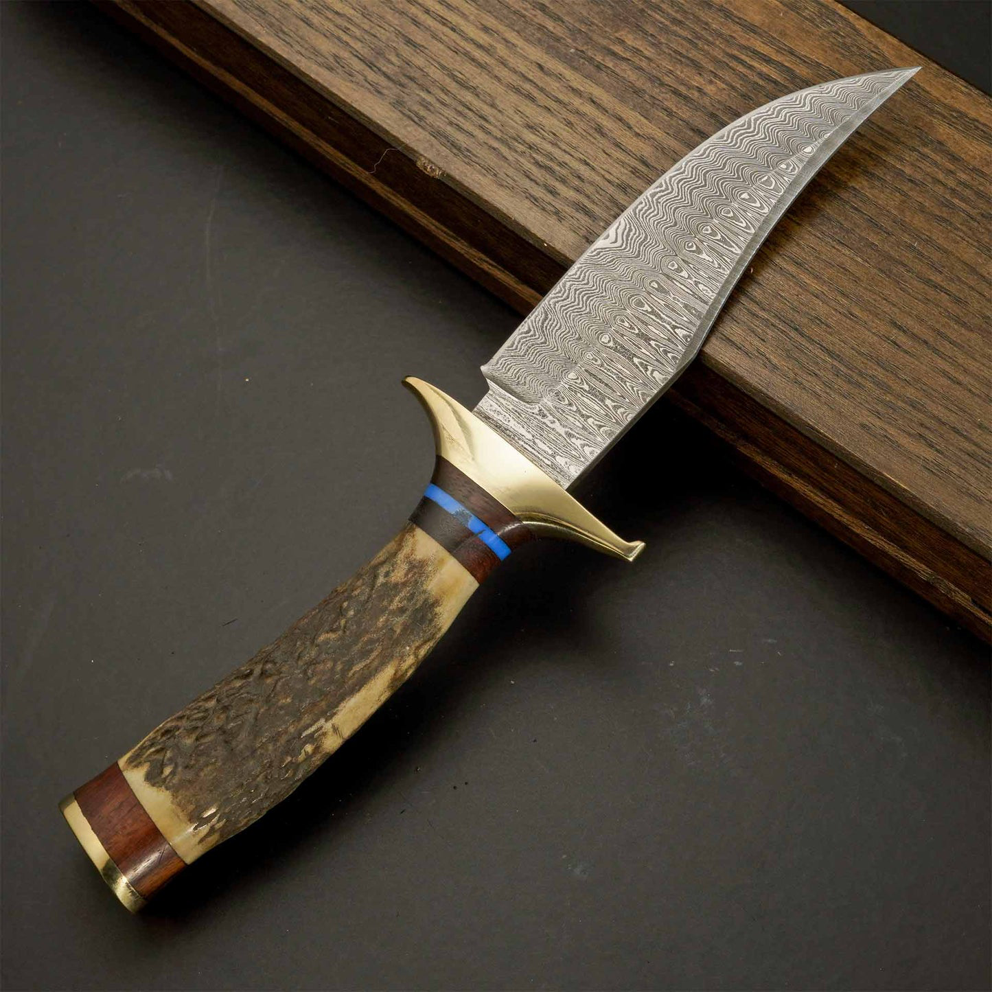 The Stag Spirit – Stag Handle Knife with Brass Guard for Hunters