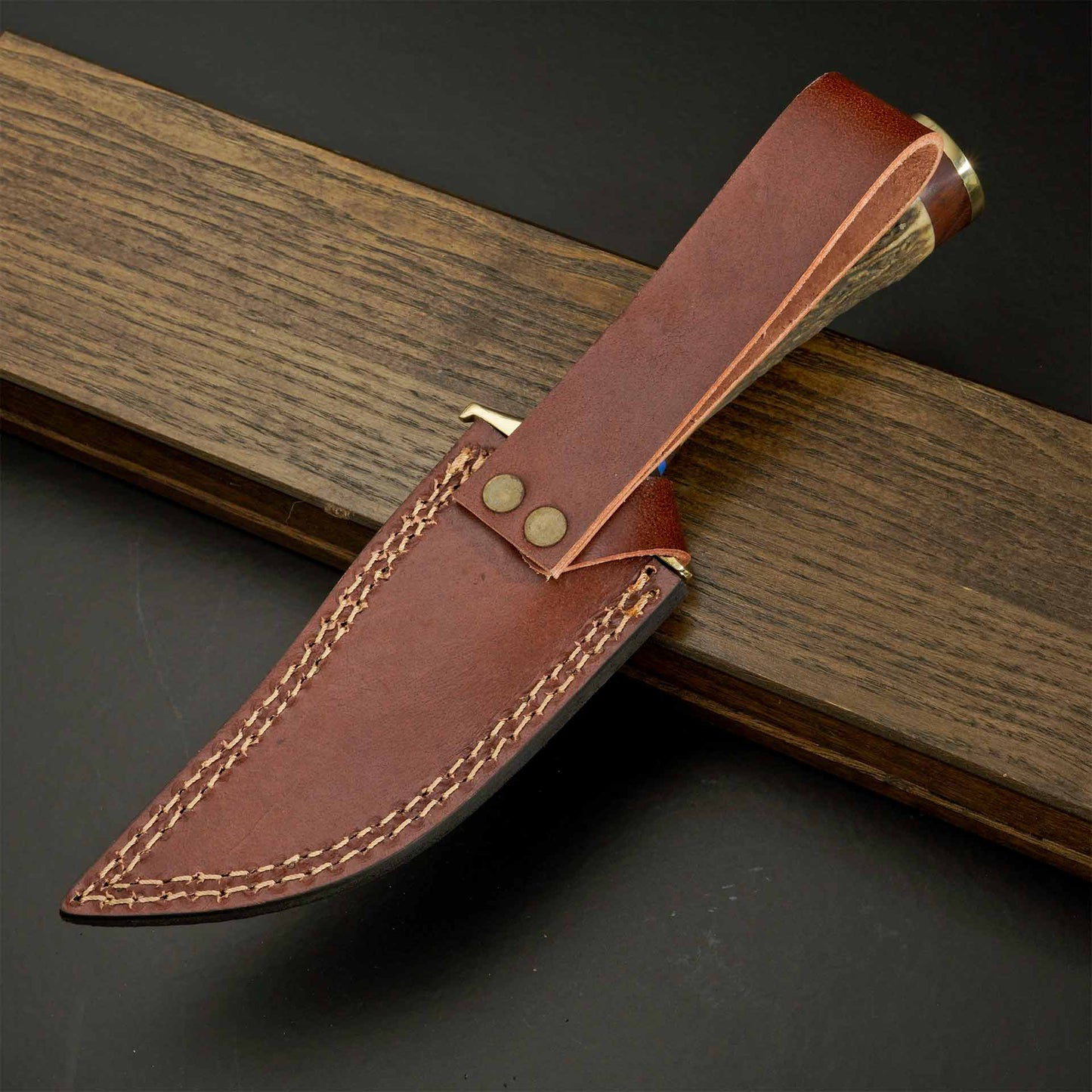 The Stag Spirit – Stag Handle Knife with Brass Guard for Hunters