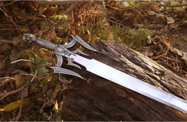High Elf Fantasy Blade Display Prop, Handcrafted Elven Replica Wall Hanging Decor, Birthday Gift for Gamer, Blunt Blade History Collectible