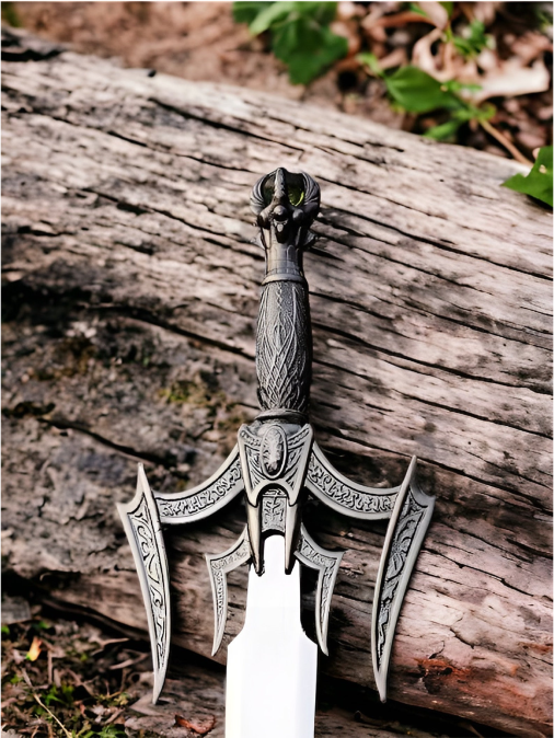 High Elf Fantasy Blade Display Prop, Handcrafted Elven Replica Wall Hanging Decor, Birthday Gift for Gamer, Blunt Blade History Collectible