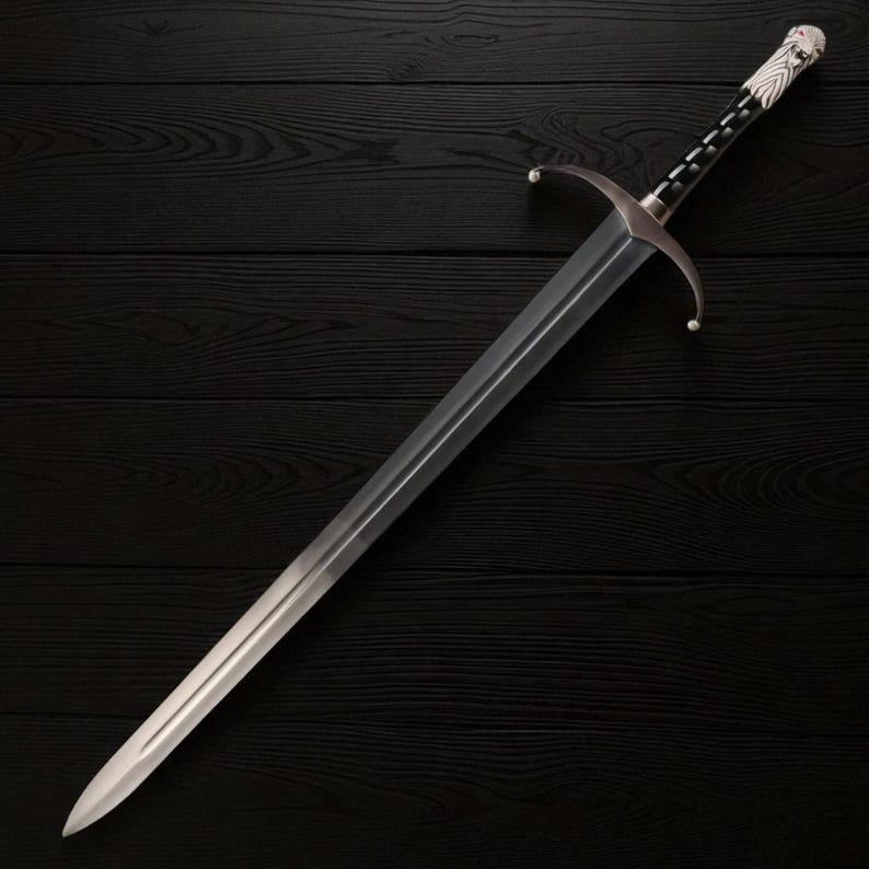 Longclaw White Wolf Longsword – Fantasy Medieval Bastard Sword for Cosplay & Display