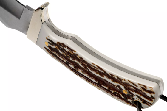 Custom Fixed Blade Hunting Knife Staglon Imitation Antler Horn Handle Stainless Steel Skinner Knife with Genuine Leather Sheath Wholesale