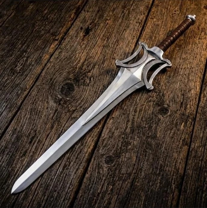 Handmade Power Sword Prop Replica – Fantasy Cosplay Steel Sword – Collectible Medieval Greatsword Video Game Weapon – Gift for Gamers &amp; Collectors