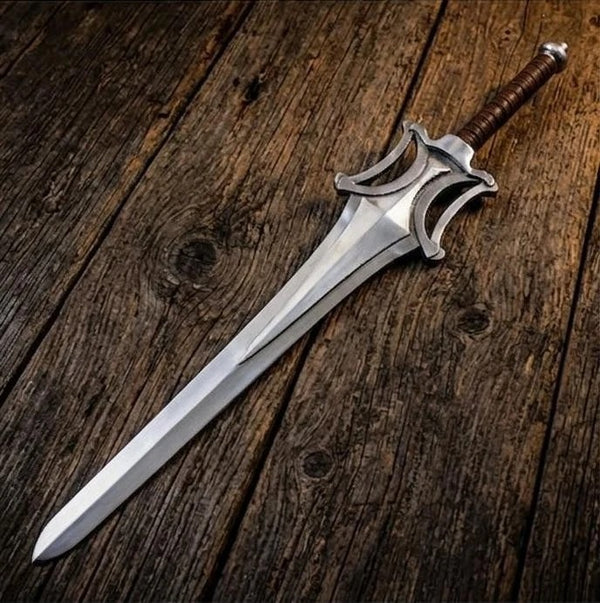 Handmade Power Sword Prop Replica – Fantasy Cosplay Steel Sword – Collectible Medieval Greatsword Video Game Weapon – Gift for Gamers &amp; Collectors
