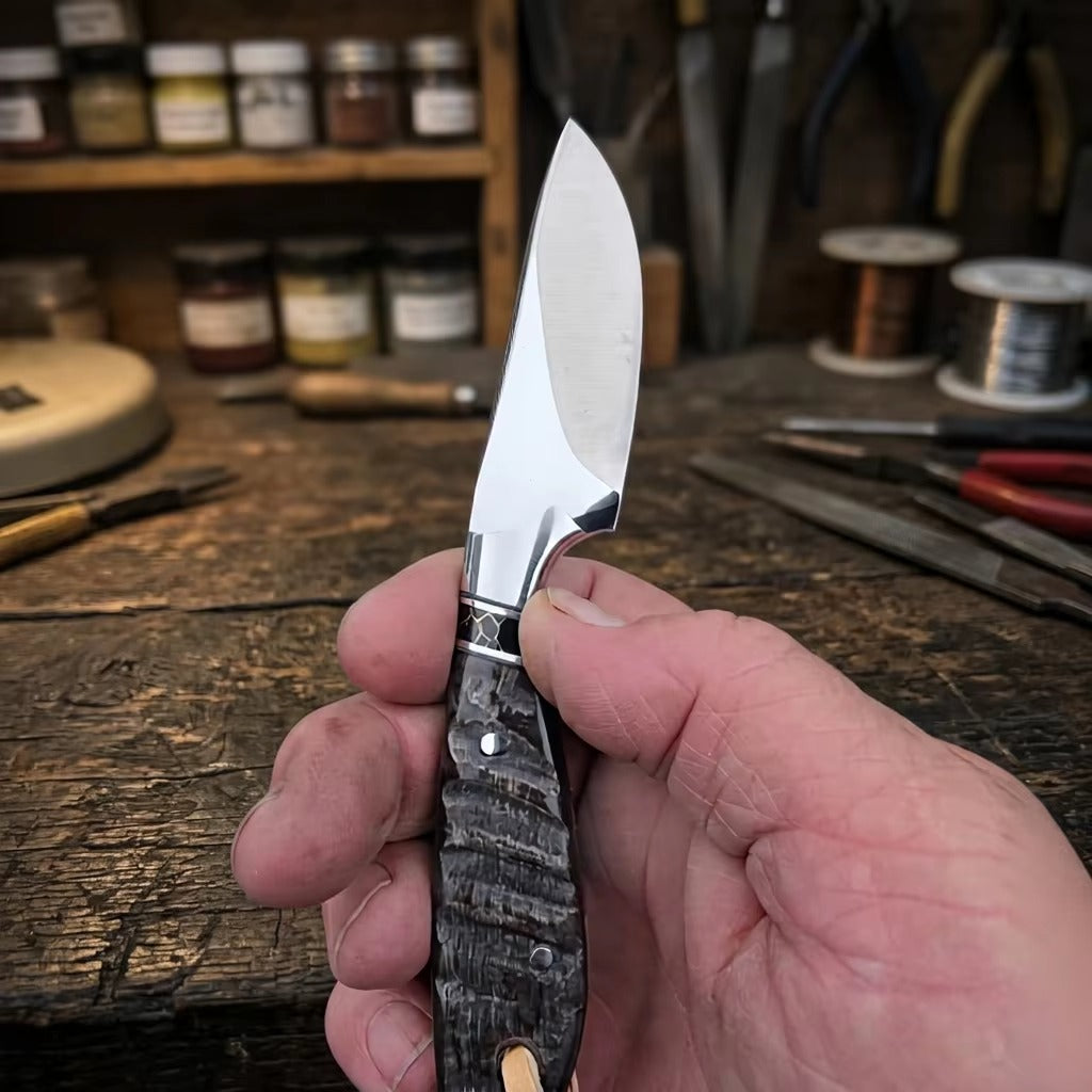 Premium Handcrafted Fixed Blade D2 Steel Hunting  Knife with Custom Leather Sheath
