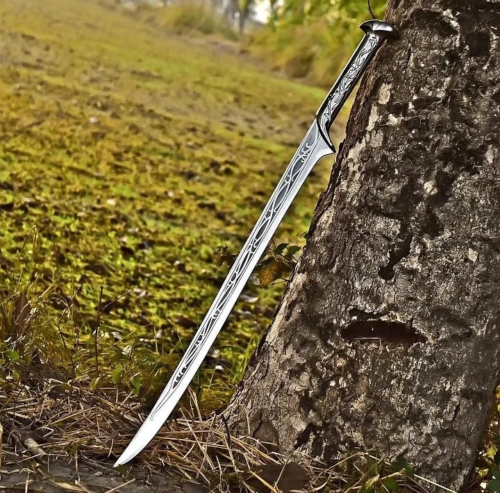 Custom Handmade Elven King Thranduil Sword Replica | Movie Inspired Fantasy Elven Steel Sword with Leather Sheath | Premium Cosplay & Collectible Medieval Sword