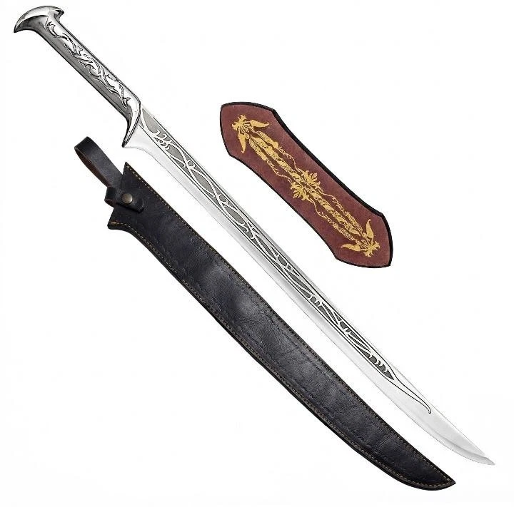 Custom Handmade Elven King Thranduil Sword Replica | Movie Inspired Fantasy Elven Steel Sword with Leather Sheath | Premium Cosplay & Collectible Medieval Sword