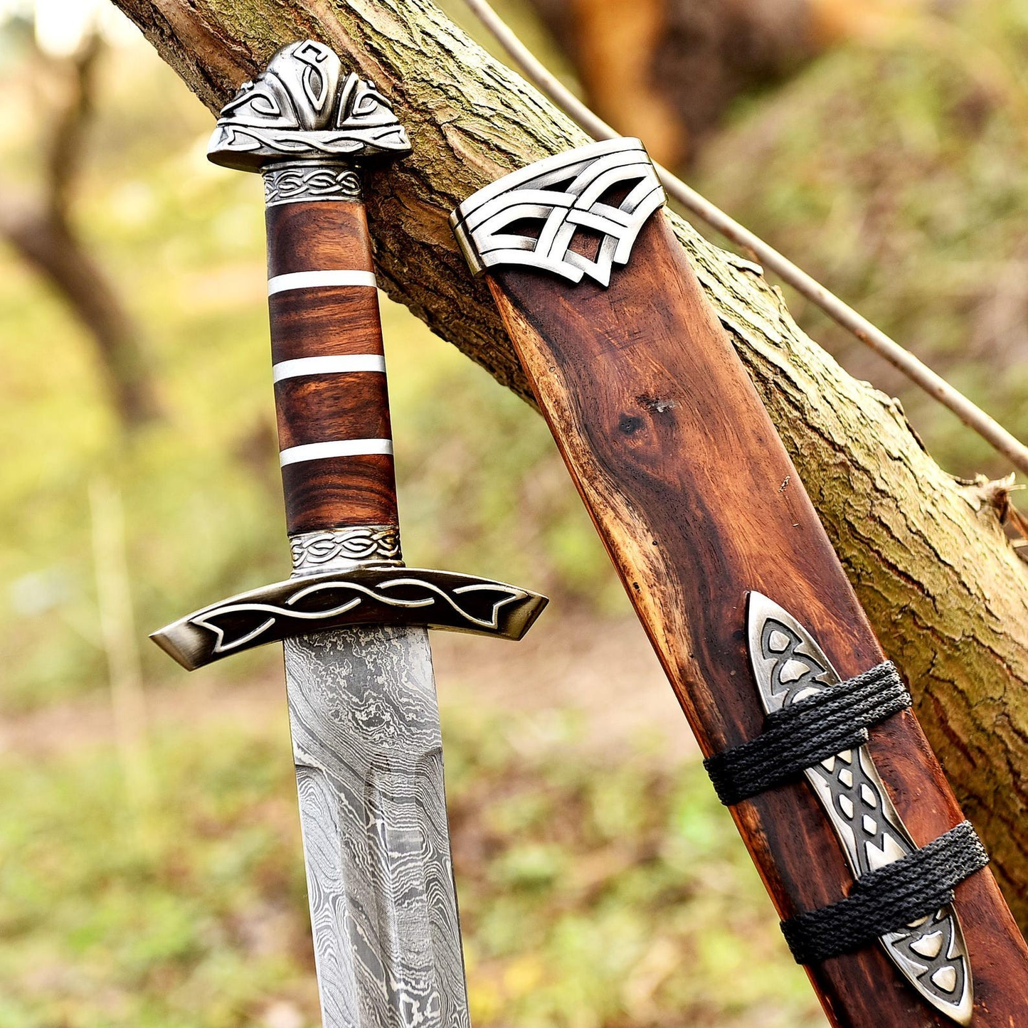 Hand Made Forged Damascus Steel Sword Viking Sword Replica Sword|Medieval Sword|Northmen Viking Sword With Scabbard| Personalized Gift