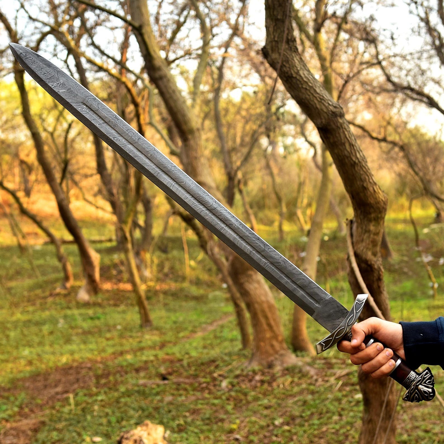 Hand Made Forged Damascus Steel Sword Viking Sword Replica Sword|Medieval Sword|Northmen Viking Sword With Scabbard| Personalized Gift